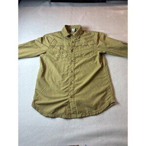Mens REI Khaki Long Sleeve Button-Up Shirt L 14-16